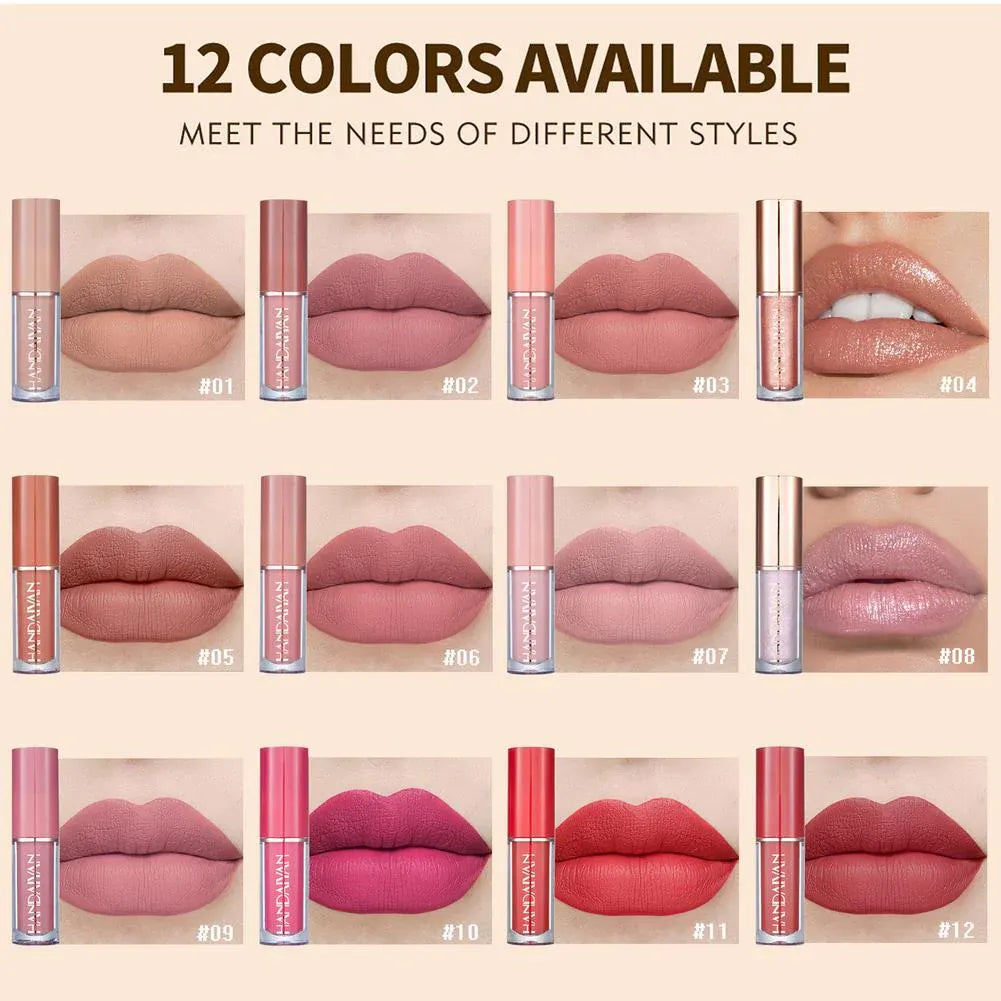Handaiyan 12 Pcs Matte Lip Gloss Set